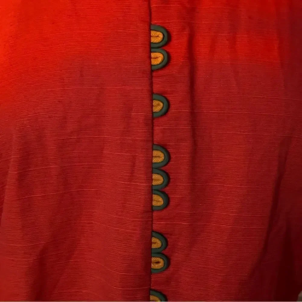 ETHNIC WEAR Women’s Tunic Top in the Size Medium in Brick Red Color